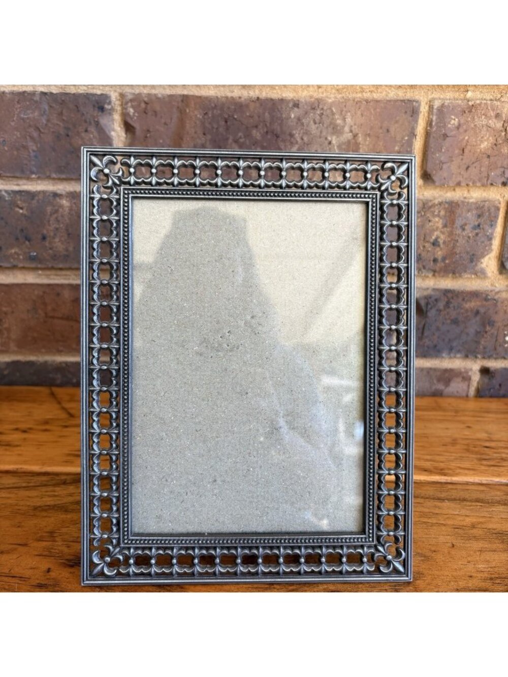 Sixtrees Orleans Pewter Picture Frame Fleur De Lis Border 5 x 7 Photo READ